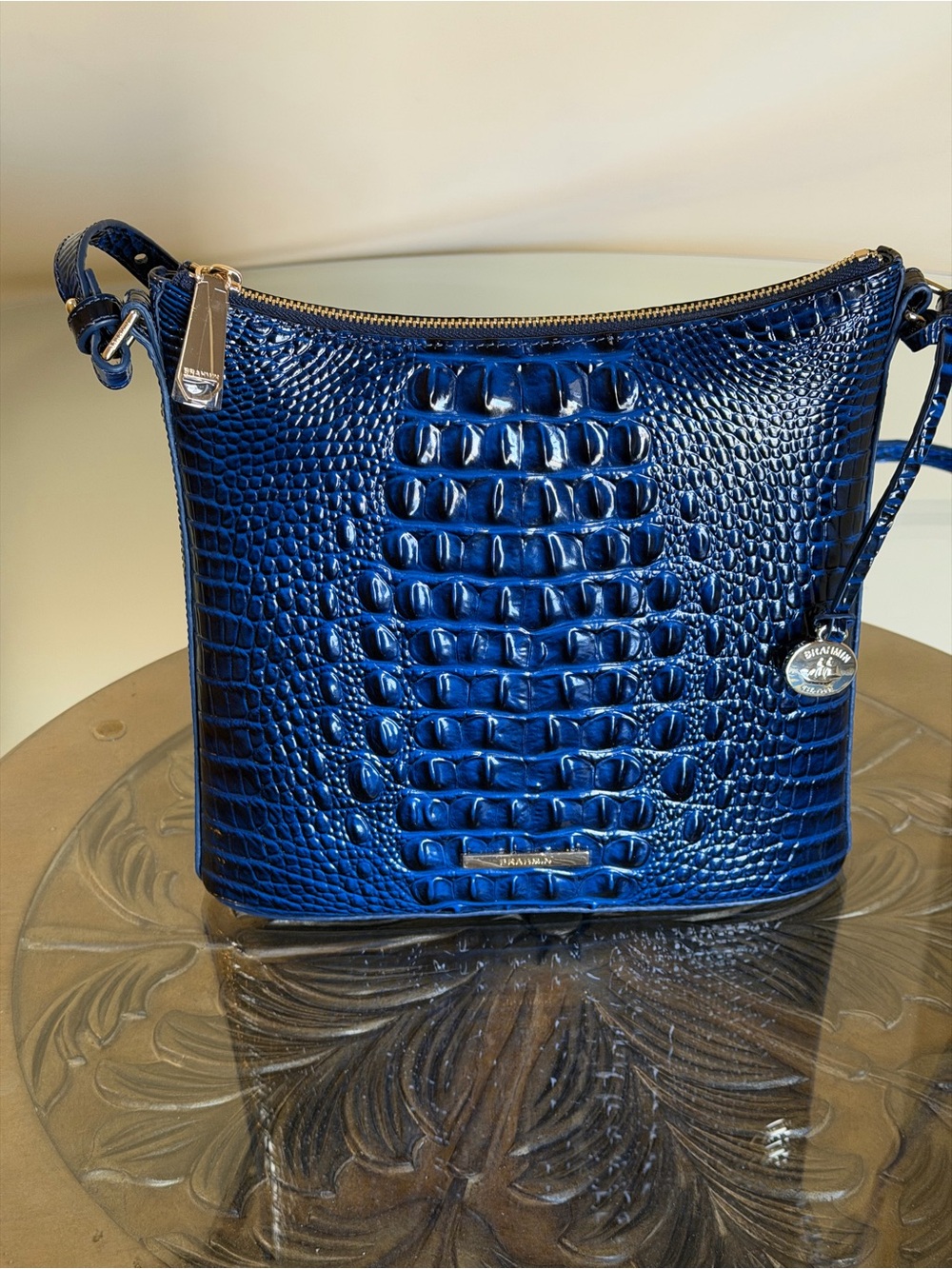 Brahmin Katie Anchor Croc-Embossed Crossbody Bag - Picture 2 of 16
